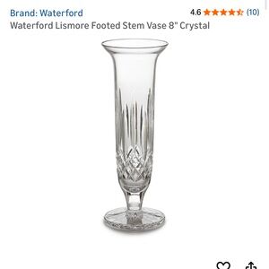 Waterford Lismore Footed Stem Vase 8" Crystal